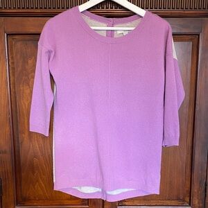 Boden 100% Cashmere button back sweater reversible mauve and grey Size Medium